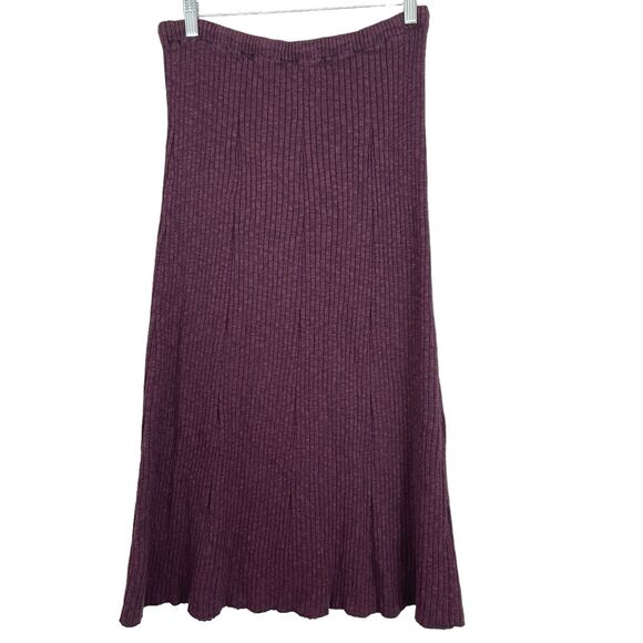 Free People FP Beach Purple Ribbed Knit Sweater Skirt Size Medium Stretch - Picture 3 of 9